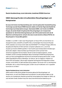 UMAC Press Release Deutsch